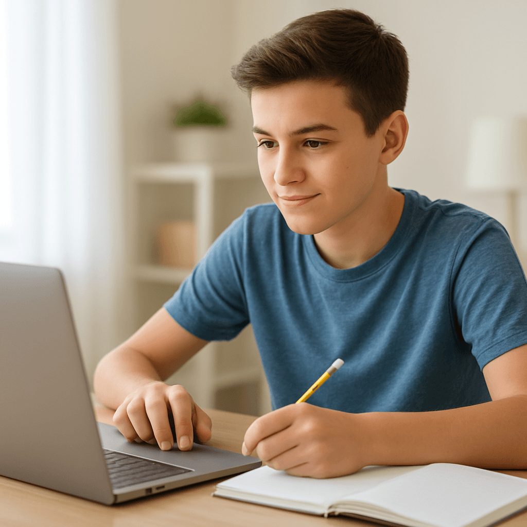 Online IB özel ders alan bir öğrenci